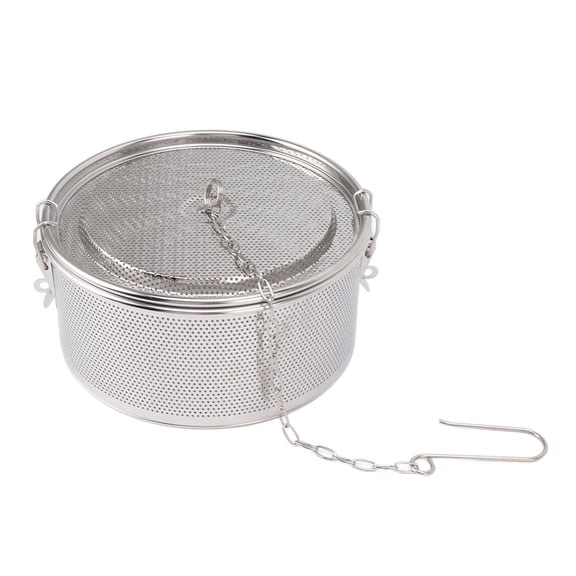 YAHHU Jumbo Size Seasoning Strainer, 304 Stainless Steel Fine Mesh Tea Ball Infuser Filter Basket (20 cm / 7.87 inches)