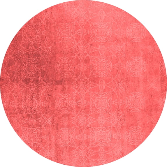 Ahgly Company Indoor Round Oriental Red Industrial Area Rugs, 6' Round