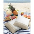 thumbnail image 3 of Pack of 2 Outdoor Pillow Covers, Modern Art Brown White Simple Striped Farmhouse Waterproof Square Throw Pillowcase Cushion Decorative Pillow Covers for Couch Patio Tent, 26x26 in, 3 of 6