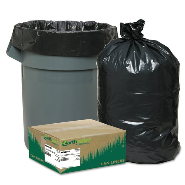 Earthsense Commercial Black Can Liners 55 60 Gallon 100 Count