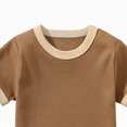 thumbnail image 4 of KPOPLK Toddler T Shirt for Girls Crewneck Top Short Sleeve Summer Shirt with Solid Basic Soft Tee 2T 3T 4T 5T 6T 7T 8T 9T Size 4-5 Years,Brown, 4 of 5
