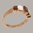 thumbnail image 3 of LBG British Made Solid 9k Rose Gold Natural Garnet & Opal Womens Band Ring - 33 size options - Size 12, 3 of 6
