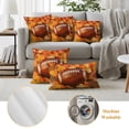 thumbnail image 6 of Fall Football Outdoor Pillow Covers 16"x16" Set of 2,Waterproof Throw Pillow Covers for Patio Furniture,Thanksgiving Maple Leaf Orange Yellow Decorative Cushion Pillowcases for Garden Couch Sofa, 6 of 9