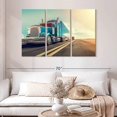 thumbnail image 2 of Elephant Stock Truck Wall Art - Horizontal Multi Panel Canvas - Living Room Wall Decor - Transportation Multi Panel - Teal And Gray Decor - 50" x 32", 2 of 4