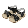 thumbnail image 3 of Zanarzt Baby Sandles Unisex Summer Slide Sandals Baby Comfort Anti-Slip Open Toe Adjustable Walking Beach Shower Shoes for Boys Girls Black,US 4, 3 of 5
