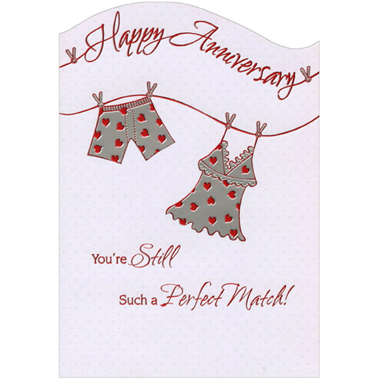 Designer Greetings Red Heart Underwear on Clothesline Die Cut Wedding  Anniversary Congratulations Card for Couple 