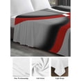 thumbnail image 6 of Grey Geometric Full Size Flat Sheet, Wrinkleproof & Fadeproof Cooling Flat Bed Sheet Only, Modern Abstract Black White Red Striped Breathable Soft Bedding Top Sheets 81 x 96 Inches, 6 of 8