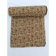 thumbnail image 2 of A And E Textiles House Floral Kantha Quilt, Queen, Hand Stitch Kantha Work, Nature & Floral, Beige, Floral Print, 1 Count, 2 of 4