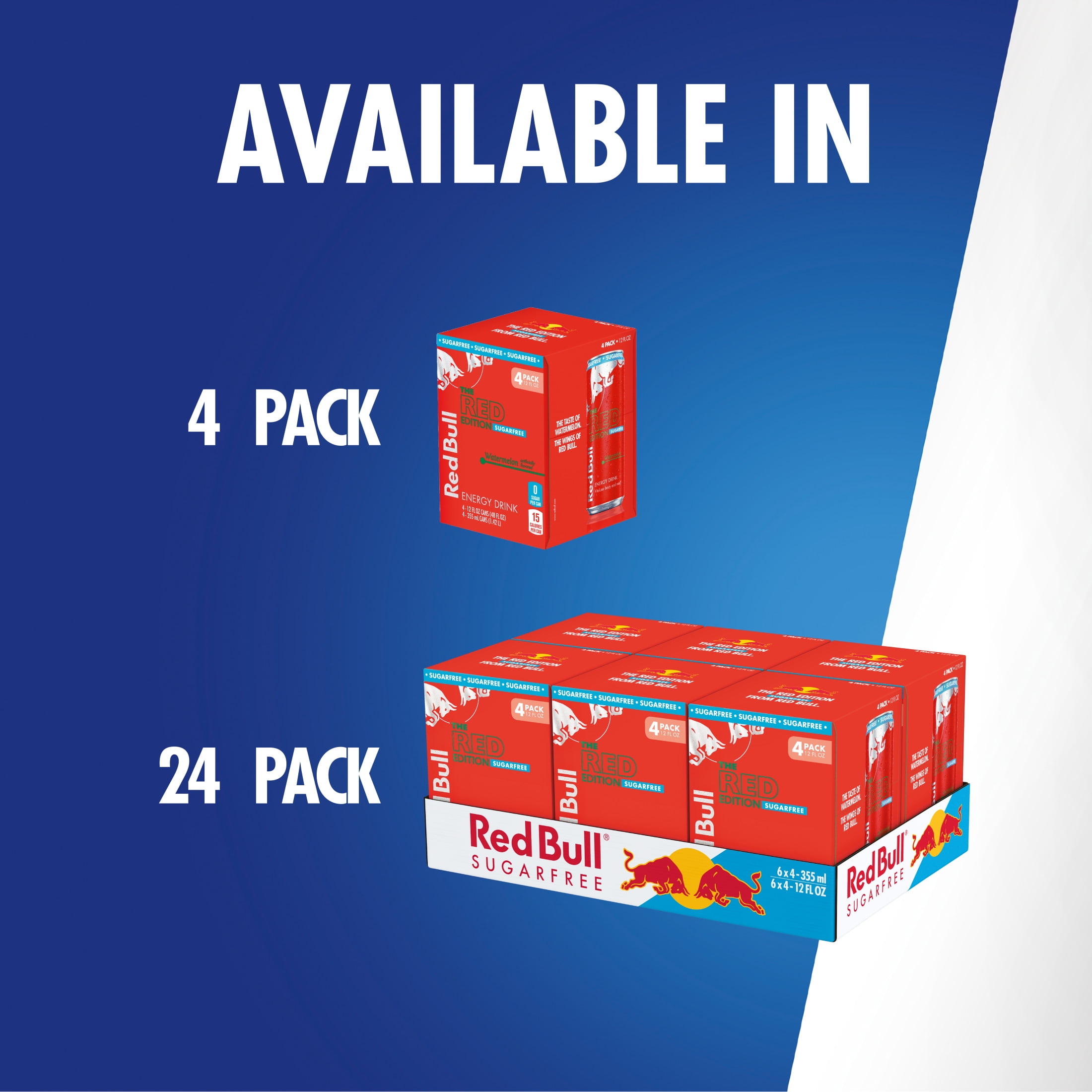 Red Bull Red Edition Sugarfree Energy Drink, Watermelon, 114mg Caffeine, 12 fl. oz. Can