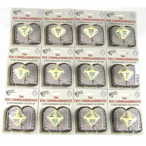 The Ten Commandments Dice D10 29mm (1.14in) Pack of 12 Koplow Games