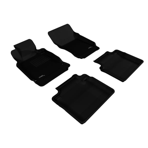 3D MAXpider Custom Fit KAGU Floor Mat (BLACK) for 2011-2019 INFINITI Q70/M37-1ST ROW 2ND ROW
