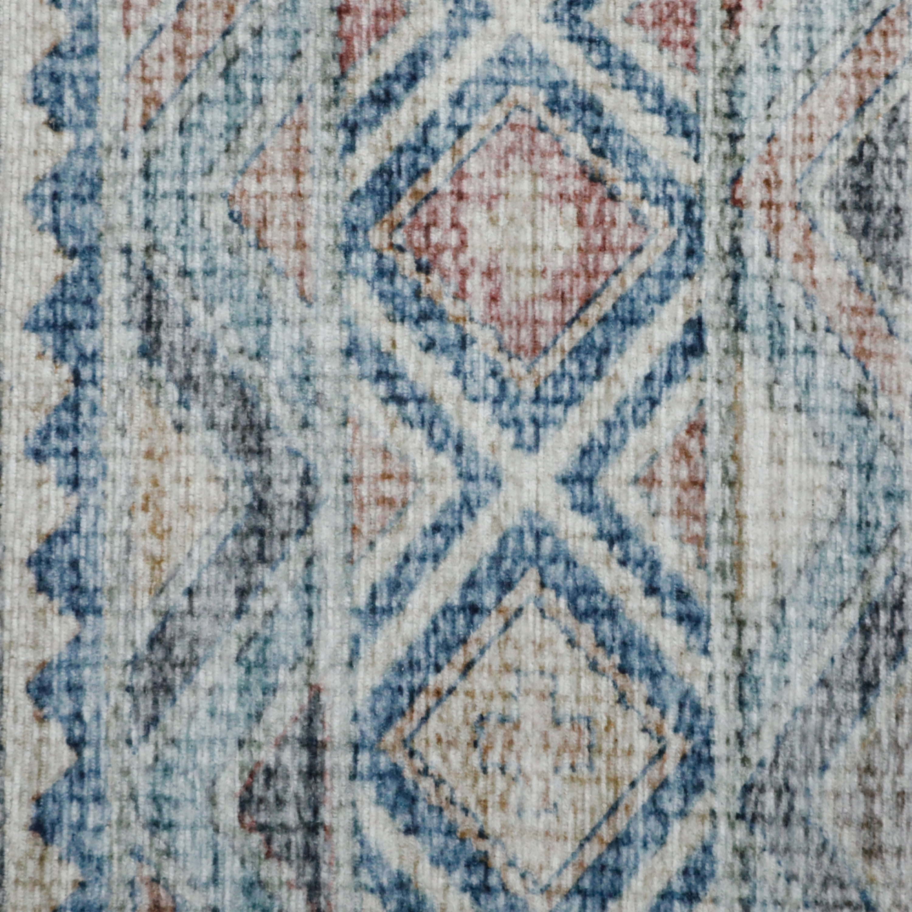 Washable Skid-Resistant Runner Rug Geometric Pink 24" x 96"