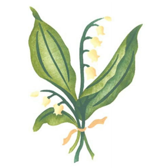 Single Lily of the Valley Flower Wall Stencil 3311 by Designer Stencils
