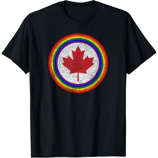Camiseta Canadian AIR Force Roundel Gay Pride Canada Maple Leaf