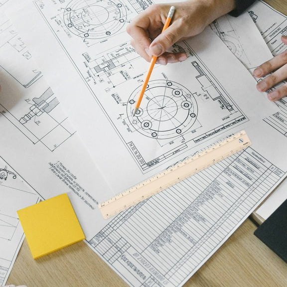 OUNONA Precision Aluminum Alloy Ruler for Drawing Measuring and Geometry Both Metric and Inch Scales Metal Straight Ruler with Hole 20cm