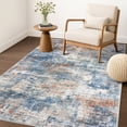 thumbnail image 3 of iOhouze Washable Rugs 3x5 ft Entryway Rugs Abstract Non Slip Area Rug Printed Faux Wool Soft Kitchen Rugs Indoor Rugs for Entrance Foyer Living Room Bedroom, Blue/Rust/White, 3 of 8