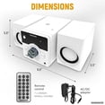 thumbnail image 4 of Magnavox MM442 Sistema de estante para CD de carga superior de 3 piezas con radio estéreo FM PLL digital, tecnología inalámbrica Bluetooth y control remoto en negro | Luces azules | Pantalla LED (blan, 4 of 5