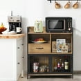 thumbnail image 3 of Costway Buffet Serveur Armoire de Rangement de Cuisine avec Tiroir et Portes en Acier, 3 of 10