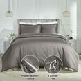 thumbnail image 3 of BNM Egyptian Cotton 850 Thread Count Duvet Cover Set, Full/Queen, Gray, 3 of 6