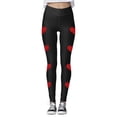 thumbnail image 4 of Women Valentine's Day Leggings Fashion Casual Print Slim Elastic Long Boot Workout Lounge Yoga Legging Pants, 4 of 5