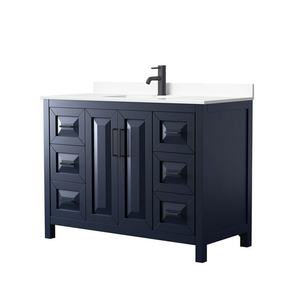 Wyndham Collection WCV252548SBBWCUNSMXX Daria 48" Free Standing Single Basin Vanity Set -