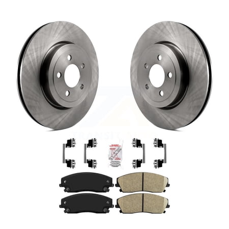 Transit Auto Front Disc Brake Rotors and Ceramic Pads Kit for Car 2015-2018 Dodge Charger RWD with 3.6L with 345mm Diameter Rotor K8A-104201