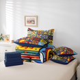 thumbnail image 6 of Erosebridal Boho Style Floral 7-Piece Bedding Comforter Set,Multicolor Blossom Flower King Bedding Sets,Reversible, 6 of 7