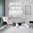thumbnail image 4 of Eucalyptus Flower Kitchen Curtains Sets for Windows 36 Inch Length, Sage Green Leaf Blue Floral Watercolor Rod Pocket Window Treatments Tier Curtains and Valances Set for Bedroom/Bathroom, 4 of 8