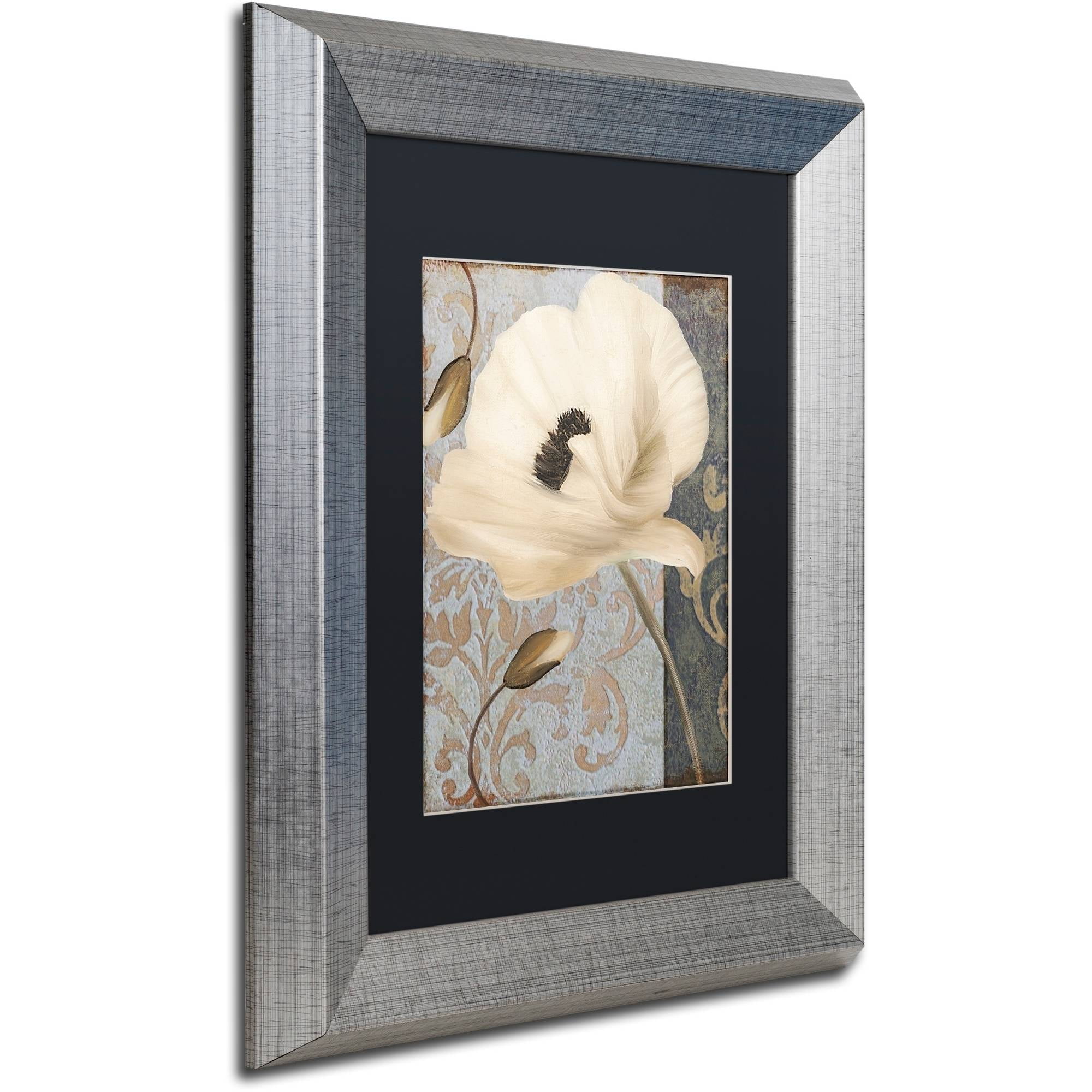Trademark Fine Art "Poppy Brocade II" Canvas Art by Color Bakery Black Matte, Silver Frame