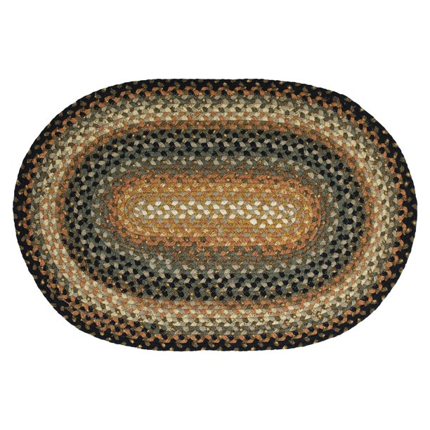 Homespice Decor 27" x 45" Oval Cocoa Bean Cotton Braided Rug Walmart