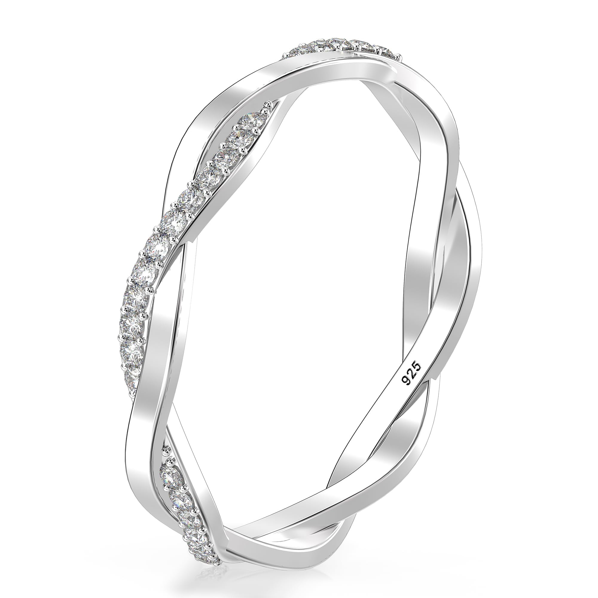 LeCalla 925 Sterling Silver Cubic Zirconia Twisted Rope