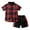 BJUTIR336-Red, variant on BJUTIR Toddler Boys Clothes Set Short Sleeve Patchwork Plaid Prints T Shirt Tops Shorts Gentleman Outfits Regular Fit Clothing Set Size 3-4 Years