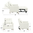 thumbnail image 7 of 31.5 Inch Sleeper Chair Bed 3-in-1 Sofa Bed Chair Convertible Futon Chair Multi-Functional Sofa Bed Adjustable Backrest Reading Chair, Sofa, Bed, Sleeper Chair with Modern Linen Fabric, Beige, 7 of 7