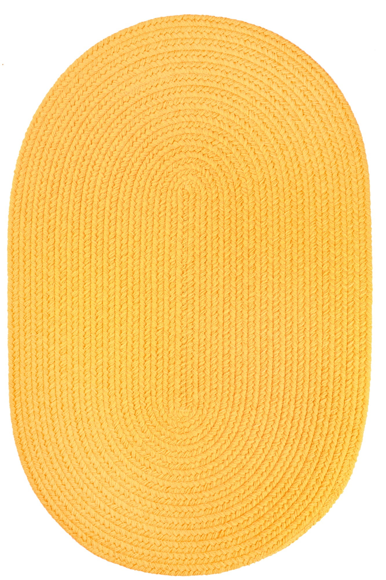 Indoor/Outdoor Solid Yellow Area Rug, Braided Textured Design, 4Ft. X