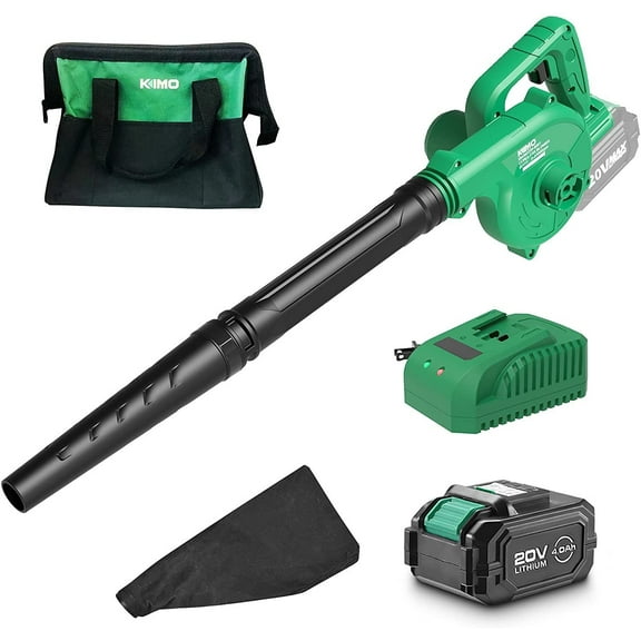KIMO Cordless Leaf Vacuum Cordless - Batteries for Cordless Leaf Blowers, 20V 4.0 Ah Battery Power, Electric Leaf Blower Vacuuming