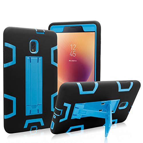 Mignova for Samsung Galaxy Tab A 8.0 T380 Case,Three Layer Shockproof Armor Defender Full-Body Rugged Protective Case Cover with Stand for Samsung Galaxy Tab A 8.0 SM-T380/T385(Black/Blue)