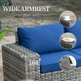 thumbnail image 4 of Ovios 9 Pieces Outdoor Patio Furniture with Swivel Rocking Chairs All Weather Wicker Patio Sectional Sofa for Balcony, 4 of 7