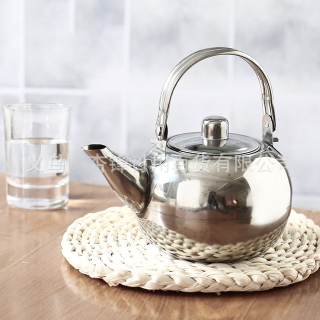 Bouilloire Commerciale en Acier Inoxydable avec Finition en Porcelaine Élégante - Capacité de 16cm, Résistante à la Rouille, Facile à Nettoyer pour Hôtels, Restaurants, Maisons de Thé, Eau Bouillante et Infusion