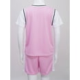 thumbnail image 3 of Manyakai Kids Boys Girls 2 Piece Basketball Outfits Athletic Jersey T-Shirt with Mesh Shorts Sports Pink 170, 3 of 7