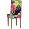 thumbnail image 2 of ABPHQTO Funda protectora para silla con flores y mariposas, funda protectora para asiento, para comedor, Hotel, boda, fiesta, juego de 1, 2 of 4
