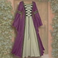 thumbnail image 5 of Medieval Dress for Women High Waisted Solid Color Renaissance Dress Fashion Floral Retro Dress Costume Flare A-Line Medieval Victorian Skirt Set for Halloween, 5 of 8