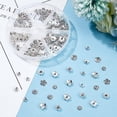 thumbnail image 2 of 180Pcs Bead Caps Alloy Flower Bead Cap Spacers 6 Styles Bead Cap Bails End Charm Caps Spacer Beads for Earring Bracelets Necklace Jewelry DIY Crafts Making Antique Silver, 2 of 9