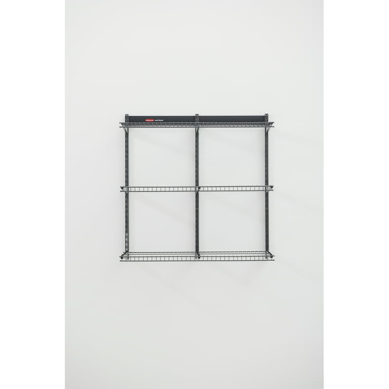 Rubbermaid Fast Track Garage Storage All-in-One Rail Shelving Kit, 36 