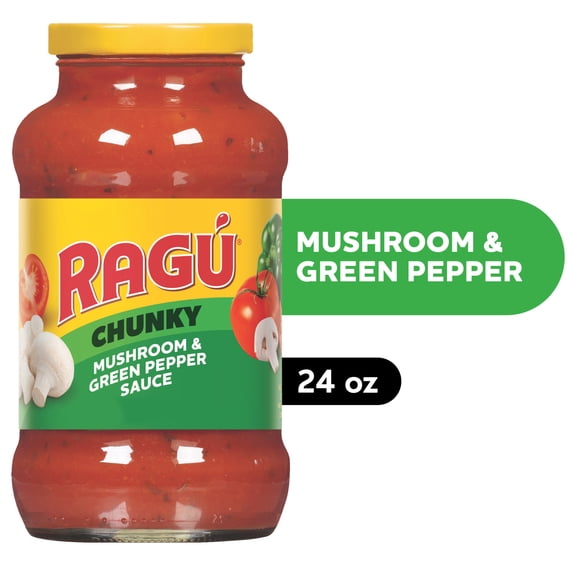 RAGU Chunky Mushroom & Green Pepper Vegetable Pasta Sauce, 24 oz