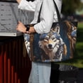 thumbnail image 6 of Large Beach Bags Water-resistant Sandproof - Oil Painting Tribal Wolf Cute Beach Tote Bags for Women with Zipper, 6 of 6