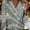 Silver Gray, variant on ZOELNIC Women's Sparkly Sequin Blouse Long Sleeve V-Neck, Dressy Casual Loose Top