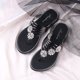 thumbnail image 4 of MKLEKYY Sandalias de Playa para Mujer Elegantes Zapatillas de Mujer para Comodidad Diaria y Relajación En La Playa Con Diseño de Tira En La Puntera y Diamantes de Imitación, 4 of 4