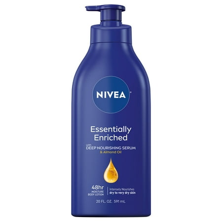 NIVEA Essentially Enriched Body Lotion for Dry Skin, 20 Fl Oz Pump Bottle