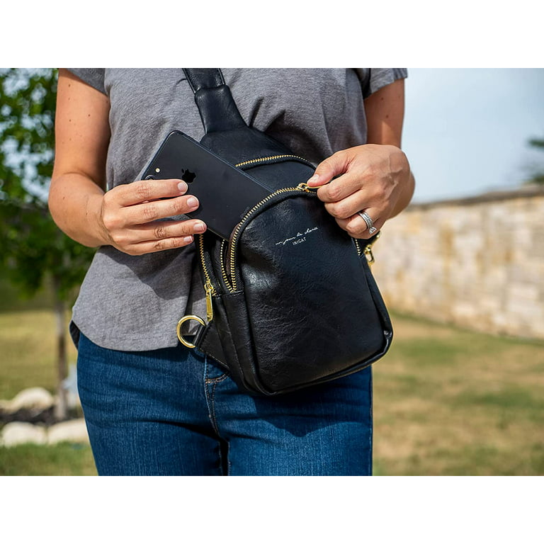 INICAT Small Crossbody Sling Bags for Women Vegan Leather Cell Phone Purse  Fanny Packs for Women Men