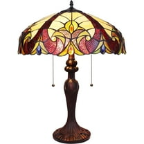 Table Lamp Vintage Style 2 Light Dark Bronze Tiffany Lamp 18" Wide Home Decor